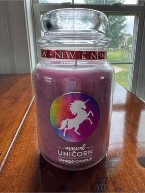 Yankee Candle Purple Jar Candle with Rainbow Unicorn Label